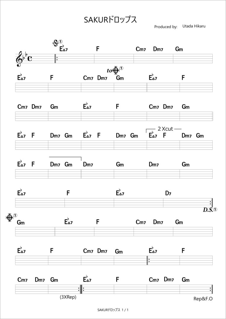 Sakuraドロップス 宇多田ヒカル コード進行さくら